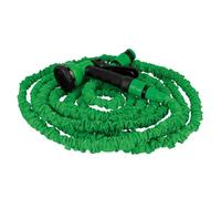 Amig - Tuyau extensible | 15 mètres | Comprend des accessoires et un pistolet d'irrigation à 8 fonctions | Supporte jusqu'à 6 bars. de pression | Couleur Vert | Double Latex