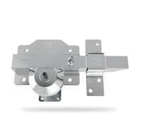 Amig - Verrou de Haute Sécurité à Loquet | Cylindre 50 mm | 90 x 154 mm | Argent | Chrome Brillant | Anti-bumping et Anti-perçage | Fermeture à Gauche