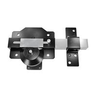 Amig - Verrou de Sécurité avec Cylindre Rond et Loquete d'Ouverture Mod. 1 | Cylindre 50mm | Verrou Superposé pour Portes d'Entrée ou de Passage | Inclut 5 Clés | 88 x 153mm | Acier | Noir