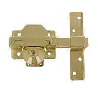 Amig - Pêne dormant de haute sécurité pour portes, finition polie dorée, longueur du pêne rond de 50 mm, dimensions de la plaque : largeur de 88 mm, hauteur de 80 mm, 9 x 15,5 x 8 cm