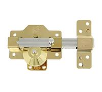 Amig - Verrou de suralimentation haute sécurité pour portes en bois | Mod. 8 PLUS | 90 x 154 mm | Avec cylindre rond de sécurité et verrou | Acier doré