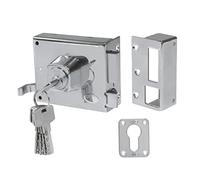 Amig Verrou Porte en Acier 73-100 | Serrure à Cylindre 48 mm avec 5 Clés | Sécurité pour Portes d'Entrée, Chambres, Salles de Bains | Installation Facile, Argent Métallique, Acier