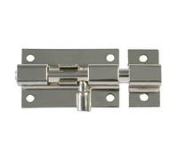 Amig - Verrou porte Mod. 390 | Targette de porte en Acier | Loquet de porte finission Plaqué Nickel | 40 mm | Serrure de porte ou fenêtre | Installation avec vis tire-fonds | Boulons pour porte