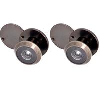 Amig - Visionneuse de Porte en Acier Allié | Super Angle pour Sécurité Domicile | Facile à Installer | Recommandée pour Aînés et Enfants, Cuir et Laiton, Diamètre 14 mm, Épaisseur de Porte 15-25 mm