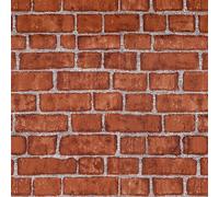 AMIGO 44cmx10m Noël Rouge Brique Auto Adhesif Papier Peint, Peel and Stick Contact Papier, Vinyle Film PVC imperméable pour le revêtement mural des dosserets cuisine et cheminée