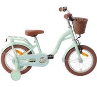 AMIGO Fairy - Vélo pour fille - 14" - Avec roues stabilisatrices, frein à marche arrière et frein en V - À partir de 3 à 5 ans - Vert menthe