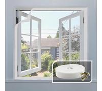 AMIGO Moustiquaire de Fenêtre sur mesure Filet - 110 x 130 cm en Fibre de Verre- Moustiquaire Fenêtre Sans Perçage, Adaptée aux Fenêtres de Toit et Chambres - Blanc