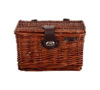 AMIGO panier à vélo avec couvercle 10 litres roseau marron