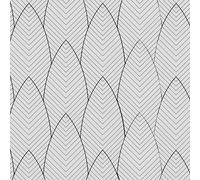 AMIGO Papier Peint à Motifs de Vagues Noires Autocollant et Repositionnable,Film Vinyle Plastique pour Salon 44.5x500cm