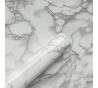 AMIGO Papier Peint en Marbre Brillant à Décoller et à Coller Papier Granit Pour l'upcycling de Meubles，Imitation Vinyle Imperméable de Granit Comme Matériau de Décoration 40x300cm