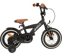 AMIGO Vélos enfants garçons Explorer 12 pouces 20 cm garçons frein à rétropédalage noir/blanc