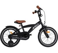 AMIGO Vélos enfants garçons Explorer 16 pouces 23 cm garçons frein à rétropédalage noir/blanc
