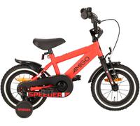 AMIGO Vélos enfants garçons Speeder 12 pouces 21,5 cm garçons frein à rétropédalage rouge/noir