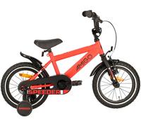 AMIGO Vélos enfants garçons Speeder 14 pouces 24 cm garçons frein à rétropédalage rouge/noir