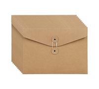 Amigocee 10 Pièces Enveloppe Chemises de Fichiers Format Lettre A5 Organiseur de Documents pour Bureau École Marron