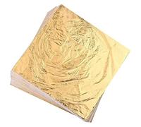 Amigocee 100 Feuilles D'Imitation de Feuille D'Or pour L'Art, L'Artisanat de Dorure, la Peinture, la Décoration (5,5 Pouces X 5,5 Pouces D'Or)