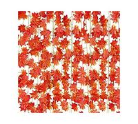 Amigocee 12 Brins Feuilles D'éRable d'automne Guirlande de Lierre d'automne Guirlande de Vignes D'éRable Artificielle pour Thanksgiving, NoëL, DéCorations pour