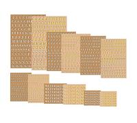 Amigocee 12 Feuilles D'Autocollants en RéSine de Lettre, Petits Autocollants de NuméRo D'Alphabet, Alliage, Auto-AdhéSifs, Or et Argent, 3 Mm/4,5 Mm de Haut