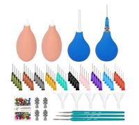 Amigocee 164 Pièces D'Outils de Décoration en Argile et Céramique avec Adaptateur, Flacon Souple en Caoutchouc pour Glaçure Céramique et Entonnoir, Pinceau