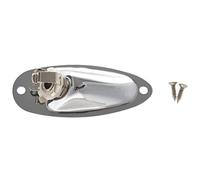 Amigocee 1Pcs Bateau Guitare de Plaque de Prise D'Entree de 1/4 Pouce 6.35mm Chrome Argent Pour Pieces de Guitare de Style