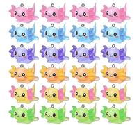 Amigocee 24 PCS Animal Charms Axolotl Breloques en Résine pour la Fabrication de Minuscules Animaux en Résine Figurines en Résine Miniature Axolotl Ornement Bien Fait et Facile à Utiliser