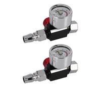 Amigocee 2Pc Mini Outil de Vanne de Régulateur D'Air 1/4 Pouces Jauge de Pression Petite Queue 48 x 60mm Avec Buse