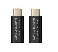 Amigocee 2PCS USB Type-C Bloqueur de DonnéEs USB-C Juice Jack Adaptateur Prise en Charge Charge (50V / 5A) ArrêTer Le Vol de DonnéEs (Noir)