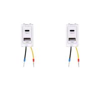 Amigocee 2X Nouveau Module D'Alimentation Double Port USB Type-C, Prise 220 V, 5 V 2,1 A, Module de Charge de Téléphone, Transformateur, Adaptateur Secteur de Charge