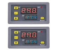 Amigocee 2X Relais Temporisé Numérique Affichage LED Minuterie de Cycle Interrupteur de Commande Relais Temporisé Réglable Interrupteur Temporisé AC110-220V