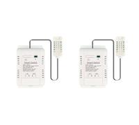 Amigocee 2X Tuya Smart WiFi Switch 3000W 16A Thermostat Sans Fil Surveillance de la TempéRature et de L'Humidité avec Moniteur de Consommation D'ÉNergie