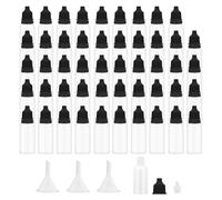 Amigocee 50 Pièces Petites Bouteilles Compte-Gouttes Vides en Plastique à Embout Fin 15 Ml Compte-Gouttes Liquide Compressible Portable Noir