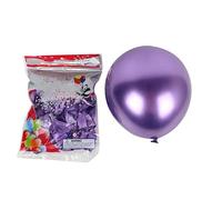 Amigocee 50 PièCes SéRies 10 Pouces Ballons en Latex MéTalliques éPais Chrome Brillant MéTal Perle Ballon Globos pour la DéCoration de FêTe - Violet