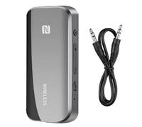 Amigocee Adaptateur Auxiliaire Bluetooth 5.0 Dongle sans Fil NFC Carte TF Prise Jack 3,5 mm pour TV PC Haut-Parleur Kit Voiture Récepteur Audio Transmetteur