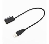 Amigocee Adaptateur USB 35CM PC 6P+7P CD DVD Rom Convertisseur vers USB 2.0 Slimline 13 Pin Drive Cable pour PC Portable Notebook