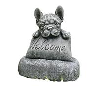 Amigocee Bouledogue FrançAis Bienvenue sur Un Socle Accessoires de Maison ou de Jardin DéCoration de Jardin DéCoration ExtéRieure
