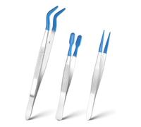 Amigocee Ensemble de Pinces Professionnelles Professionnelles avec des Pointes en Caoutchouc - Parfait pour un Travail Détaillé avec des Conseils Pliés, Plats et Pointus