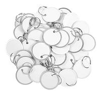 Amigocee ÉTiquettes de Jante en MéTal Tags CléS ÉTiquettes en Papier Rond avec Anneaux en MéTal Marque Blanc pour CléS de Voiture et CléS de Porte (100)