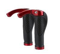 Amigocee Guidon a verrou de Velo de Montagne de Bicyclette de Cyclisme Ensemble de poignees d'embout de Barre de Main-Rouge