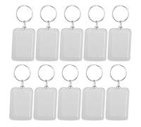 Amigocee Lot de 10Pcs Porte-cles Anneau Brise DIY Cadre Photo Vierge Rectangle 3.3x5cm