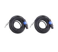 Amigocee Paquet de 2 Câbles de Haut-Parleur Mâle Speakon à 1/4 Pouce Mâle, Câble AWG de Calibre 12, Câble de Audio, Câble de Haut-Parleur DJ/PA de 6,35 Mm, avec Verrouillage Antivol