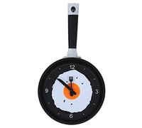 Amigocee Poele Horloge avec Oeuf au Plat- Nouveaute Suspendu Cuisine Cafe Horloge Murale Cuisine - Vert