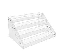 Amigocee Support de CD en Acrylique Transparent à 4 Niveaux, Support de Rangement en Cascade pour CD, Support D'Affichage pour DVD/CD et Support de Rangement pour Disques Vinyles