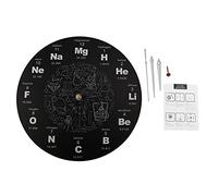 Amigocee Tableau PéRiodique des éLéMents Art Mural Symboles Chimiques Horloge Murale Educatif Elemental Affichage Classe Horloge Cadeau de L'Enseignant Noir