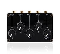 Amigocee TM400 Mini MéLangeur de Ligne StéRéO 4 Canaux 1 EntréE 4 Sorties pour L'Enregistrement en Studio MéLangeur Passif Audio et Sophistiqué à Faible Bruit