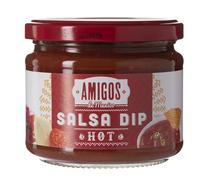 Amigos Salsa Dip Hot 300g - Sauce Apéritive Mexicaine Épicée à la Tomate et aux Poivrons - Idéale pour Nachos, Tacos & Apéritifs Tex-Mex