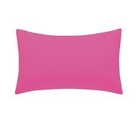 AmigoZone Lot de 2 luxueuses taies d’oreiller unies en polycoton, Fuchsia, Standard