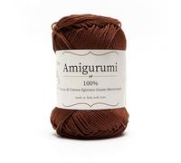 Amigurumi by Tricot Café - Pelote de fil pur coton pour poupées et marionnettes au crochet, sacs au crochet et vêtements légers - Aiguilles/Crochet 3,00/4,00 - Marron 158-1 pièce