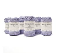 Amigurumi by Tricot Café - Pelote de fil pur coton pour poupées et marionnettes au crochet, sacs au crochet et vêtements légers - Aiguilles/Crochet 3,00/4,00 - Lilas 134-6 pièces
