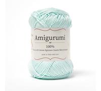 Amigurumi by Tricot Café - Pelote de fil pur coton pour poupées et marionnettes au crochet, sacs au crochet et vêtements légers - Aiguilles/Crochet 3,00/4,00 - Vert Aqua 142-1 Pièce