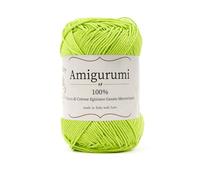 Amigurumi by Tricot Café - Pelote de fil pur coton pour poupées et marionnettes au crochet, sacs au crochet et vêtements légers - Aiguilles/Crochet 3,00/4,00 - Vert aciby 287-1 pièce
